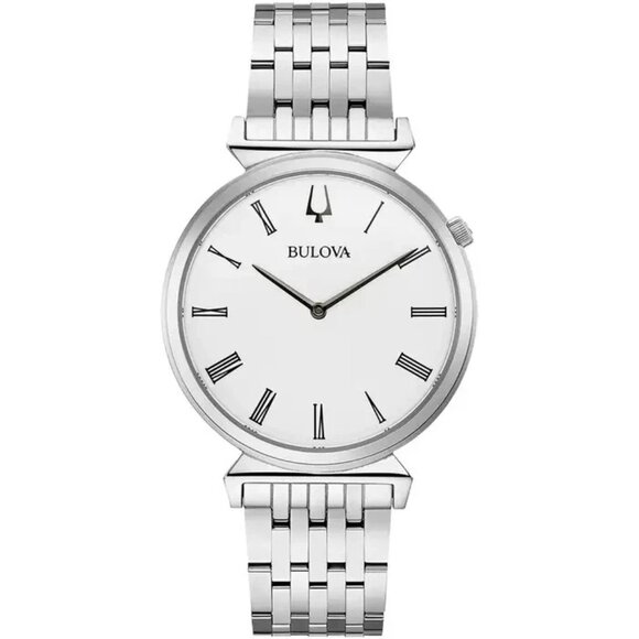 Bulova Regatta Men's Quartz Silver-Tone White Dial Watch 38MM 96A232 - Picture 1 of 4